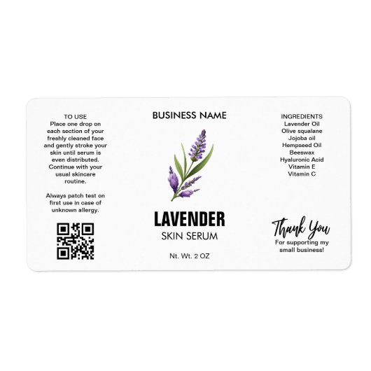 Labels für levender-Skin-Serumvorlagen (Vorne)