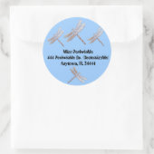 Labels für Libellen Runder Aufkleber (Tasche)