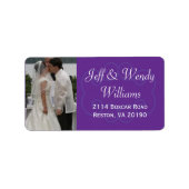 Labels für lila Foto Adressaufkleber (Vorne)