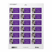 Labels für lila Foto Adressaufkleber (Vorne)