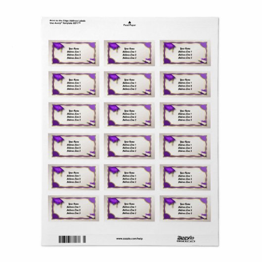 Labels für lila- und Goldmarkierungen Adressaufkleber (Vorne)