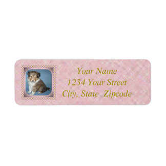 Labels für niedliche Shetland Sheepdog Welpenhunde