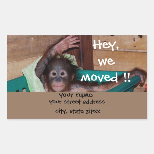 Labels für niedliche Waving Animal Address Rechteckiger Aufkleber (Vorderseite)