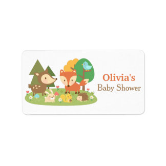 Labels für niedliches Woodland Animal Baby Dusche Adressaufkleber