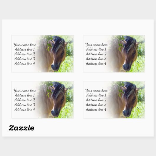 Labels für Pferdeadressen Rechteckiger Aufkleber (Blatt)