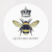 Labels für Queen Bee & Crown White Honey Etiketten (Design 2)