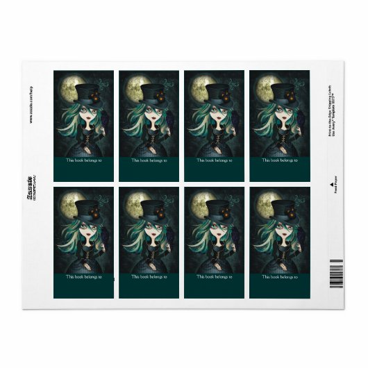 Labels für Raven's Moon-Buchzeichen (Vorne)