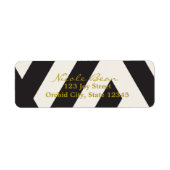 Labels für Schwarz-weiße Creme-Einladungsanschrift (Vorne)