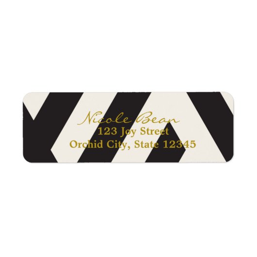 Labels für Schwarz-weiße Creme-Einladungsanschrift (Vorne)