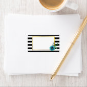 Labels für schwarze Streifen und blaue Floral Adressaufkleber (Insitu)