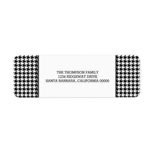 Labels für Schwarzes Hahnentrittmuster-Urlaubsadre (Vorne)