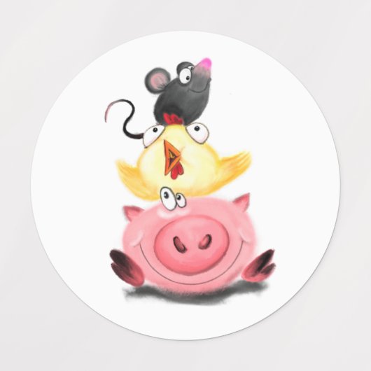 Labels für Schweine und Maus - Funny Funny Etiketten (Design 3)