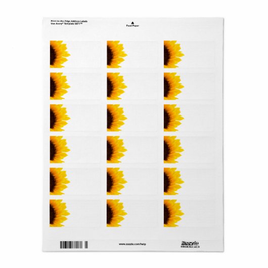 Labels für Sonnenblumenadressen Adressaufkleber (Vorne)