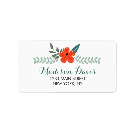 Labels für Vintage Blumenehen Adressaufkleber (Vorne)