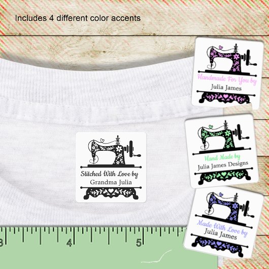 Labels für Vintage Nähmaschinen Etiketten