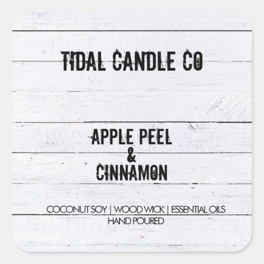 Labels für Weißholz Quadratischer Aufkleber (Vorderseite)