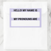 Labels "Lavender Blue Name & Pronoun" Rechteckiger Aufkleber (Tasche)