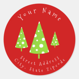 Labels "Limoner weißer Polka Dots Weihnachtsbaum" Runder Aufkleber