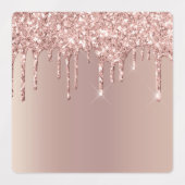Labels mit Rose Gold Blush Glitzer Sparkle Tropfen Etiketten (Design 1)