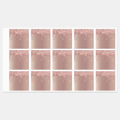 Labels mit Rose Gold Blush Glitzer Sparkle Tropfen Etiketten (Blatt)
