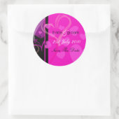 Labels - Mystisches Herz - Schwarz/Rosa Runder Aufkleber (Tasche)