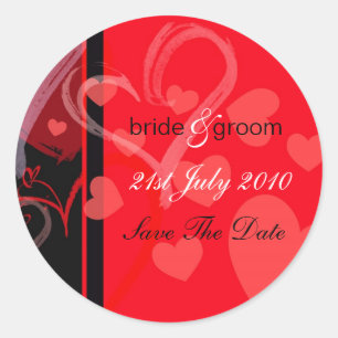 Labels - Mystisches Herz - Schwarz/Rot Runder Aufkleber