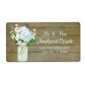 Labels Rustic Country Mason Jar Blue Hydrangeas (Vorne)
