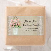 Labels Rustic Country Mason Jar Blush Pink Roses (Insitu)