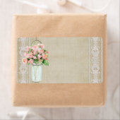 Labels Rustic Country Mason Jar Blush Pink Roses (Insitu)