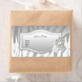 Labels Wedding Address Elegant Silver Floral (Insitu)