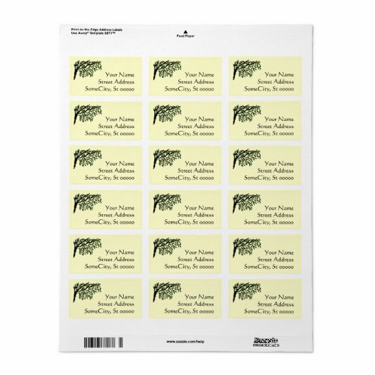 Labels - Winden von Zweigen mit Adresse Adressaufkleber (Vorne)