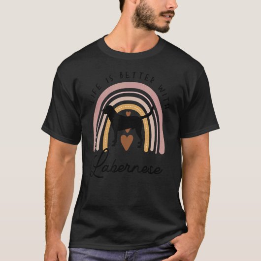 Labernese Rainbow Hund Mama T-Shirt (Vorderseite)