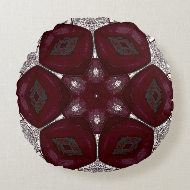 Labia Fluer Prem Mandal Rundes Kissen (Vorderseite)