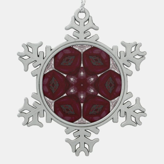 Labia Fluer Prem Mandal Schneeflocken Zinn-Ornament (Vorderseite)