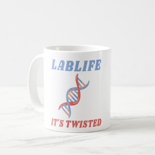 LABLIFE ES IST TWISTIERT - TWISTIERTE DNA KAFFEETASSE (Vorderseite Links)