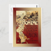 LaBoheme ~ Puccini Opera 1896 w/Background Postkarte (Vorne/Hinten)