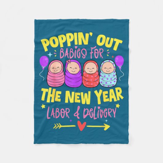 Labor And Delivery L&d Nurse Happy New Year Fleecedecke (Vorderseite)