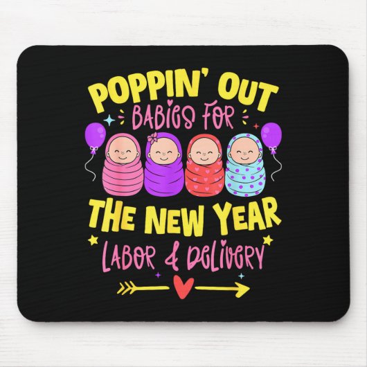 Labor And Delivery L&amp;d Nurse Happy New Year  Mousepad (Vorne)