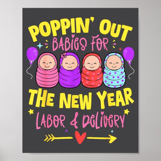 Labor And Delivery L&d Nurse Happy New Year Poster (Vorne)