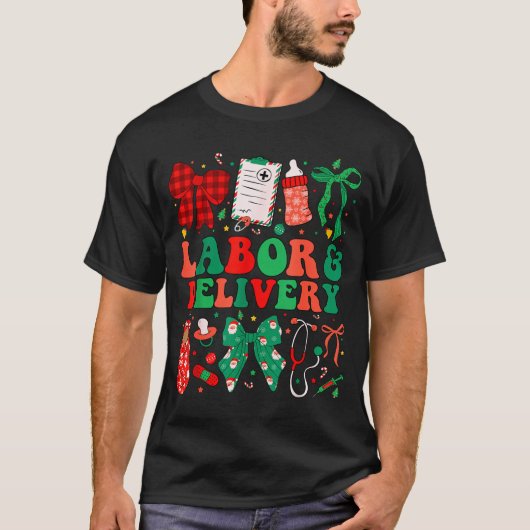 Labor And Delivery Nurse Christmas L&d Nursing T-Shirt (Vorderseite)