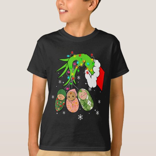 Labor And Delivery Nurse Christmas Lights Snowflak T-Shirt (Vorderseite)