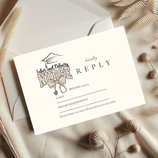Labor and Delivery Nurse Graduation Party RSVP Karte