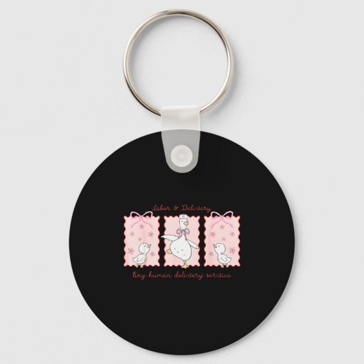 Labor And Delivery Tiny Human Delivery Service Sil Schlüsselanhänger (Vorderseite)