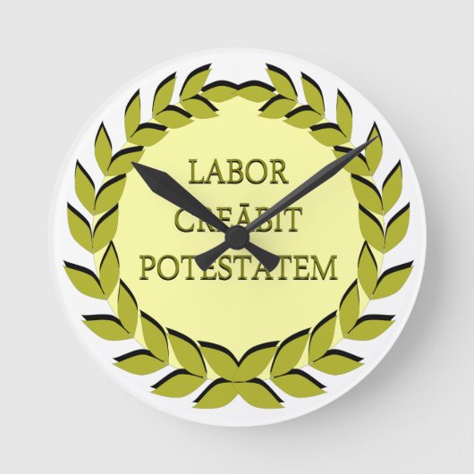 LABOR CREĀBIT POTESTĀTEM RUNDE WANDUHR (Vorderseite)