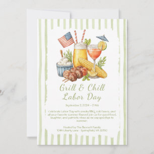 Labor Day BBQ-Bier-Einladung – Patriotisches Grill Einladung