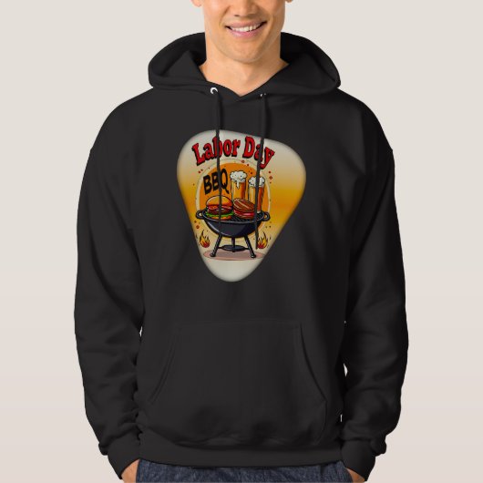 Labor Day BBQ Party Design – Grill and Burger Holi Hoodie (Vorderseite)