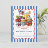Labor Day Brunch Einladung – Gebäck und Früchte  (Stehend Vorderseite)