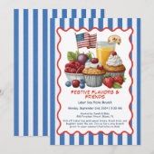 Labor Day Brunch Einladung – Gebäck und Früchte  (Vorne/Hinten)