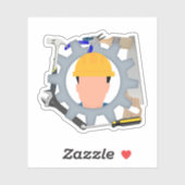 Labor Day Construction Worker Aufkleber (Blatt)