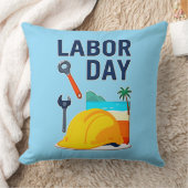 Labor Day Construction Worker Helmet Design Kissen (Decke)